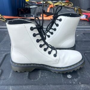 Dr. Martens Ankle White Combat Boots Luana Size 8